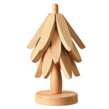 (A, Log color) Hot Dish Coaster with Tree-shaped innovative Tree Shape Trivet Set for Elegant Table Setting
