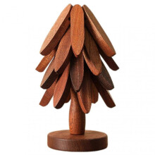 (B, walnut) Hot Dish Coaster with Tree-shaped innovative Tree Shape Trivet Set for Elegant Table Setting