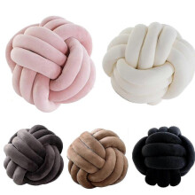 (20CM, Black) Knot Ball Pillow Home Decoration Plush Throw Pillow For Sofa Car Office Decor