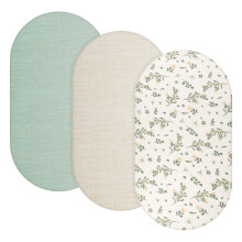 Babybay Fitted Sheet Pram Mattress Cover Fitted Sheet Baby Bed for born Baby Pack of 3