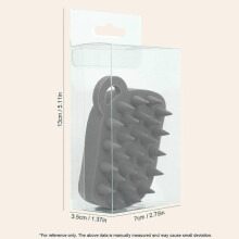 (GJ259-Grey-Box) Square Full Silicone Scalp Massage Shampoo Brcomh Soft Massage Bath Comb Exfoliator Easy Foaming Cleaning Care Salon Hair Tool