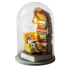 (A) 2025 Hot Reader Night Light Eye  Book Night Light Stacking Book Light Reading Corner Lighting Glass Ceiling Light-B