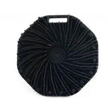 (Black) Bath Brcomh Soft Silicone Body Scrubber With Ergonomic Handle Portable Shower Massage Cleaning Exfoliating Home Tool