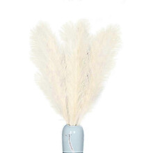 (Beige) 25-26 Large Artificial Pampas Grass - Tall Perfect for Home Decorations