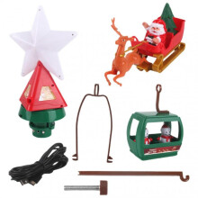Rotating Christmas Tree Topper USB Powered with Music Lights Snowmen Santa Christmas Tree Star for Indoor Outdoor Living Room