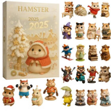 Advent Christmas Calendar 2D Acrylic Hamster Pendant Decor 24 Days Christmas Tree Ornament Countdown Calendar for Kids Gifts