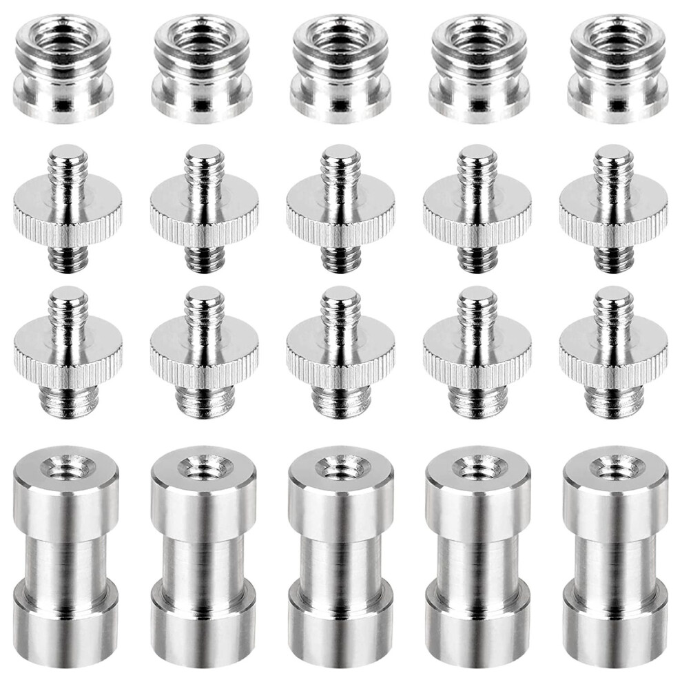20Pcs Camera Screw Set 1/4 To 1/4, 3/8 Adapter Converter Threaded Screws Spigot Mount 4852940183499