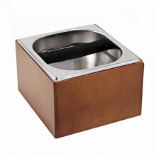 Bac à marc de café en acier inoxydable, récipient à marc de bois, seau à résidus de barista, poubelle à déchets de mouture