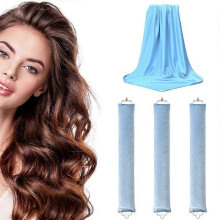 (skyblue) Heatless Hair Curler 27cm Sleep-friendly Heatless Curling Wand 3.5 Diameter Large Wave Curling Wand