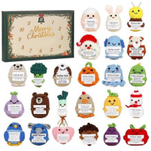 Christmas Calendar Advent 2d Holiday Themed Decorations 24 Days Positive Crochet Animals Christmas Countdown Calendar