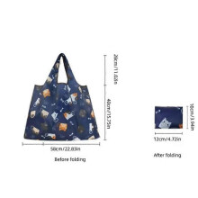 Large Eco-Friendly Shopping Bag, Foldable Waterproof Groceries Tote, Portable 210D Oxford Cloth Reusable Vest Bag