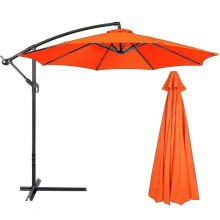 (Orange) 3m Round Garden Parasol Umbrella Outdoor Patio Sun Shade Canopy 3m 8x Arm