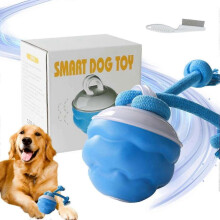 (Blue) Automatic Rolling Dog Toy Ball Rechargeable Interactive Pet Toy Chew-Proof & Motion-Activated Dog Ball