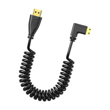 Câble enroulé HDTV 4K, Angle droit de 90 degrés,-Coin à droite