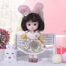 (12cm doll4) 1/12 Mini Doll Ob11 20 Movable Joints Girl Doll Cute Expression Face Curly Short Wig 13cm Dolls Toys Gift For Girls Munecas Bjd