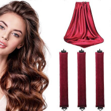 (wine) Heatless Hair Curler 27cm Sleep-friendly Heatless Curling Wand 3.5 Diameter Large Wave Curling Wand