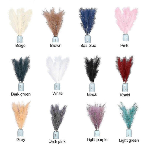(White) 25-26 Large Artificial Pampas Grass - Tall Perfect for Home Decorations 1