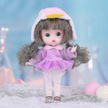 (12cm doll1) 1/12 Mini Doll Ob11 20 Movable Joints Girl Doll Cute Expression Face Curly Short Wig 13cm Dolls Toys Gift For Girls Munecas Bjd