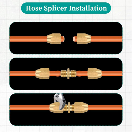 3 Pack Air Hose Repair Kit 3/8-Inch Splicer Solid Brass Reusable 1