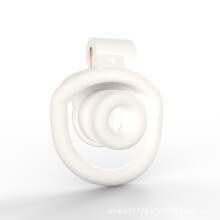 Chastity Device Flat Penis Cage Training Lightweight Inverted Cage Size L White With Cock Rings For Couples