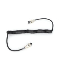 Compatibele microfoonkabel voor radiozendontvangers, mannelijk-vrouwelijk, spiraalvormige verlengmicrofoonkabel, 8-pins ronde microfoonconnectoren,