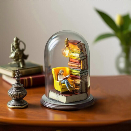 (D) 2025 Hot Reader Night Light Eye  Book Night Light Stacking Book Light Reading Corner Lighting Glass Ceiling Light-B 1