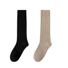 ((Calf socks) Black * Khaki) Figure Skating Socks Light Colored Opaque Knee-high Skating Socks Skating Nylon Socks Tw
