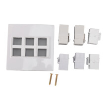 Plaque murale multimédia double pour connexion Ethernet, découpe décorative, ports Cat6 et USB 3.0, transfert de données haut débit jusqu'à 5