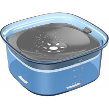 (Blue) 2l Dog Water Bowl, Large Capacity Spill Proof Dog Bowl, Anti-choking No Spill Water Bowl With Slow Water Feeder