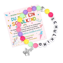 Girls Letter Bead Charm Bracelet Acrylic-Unicorn color beads