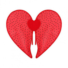 (Red 1) Red Cosplay Heart Shaped Butterfly Wings Colorful Costume For Adults Kids Valentine's Day Party Performance Prop