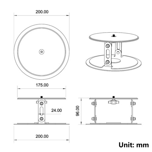 Koolstofstaal projectorhouder standaard 360 graden-Wit 2