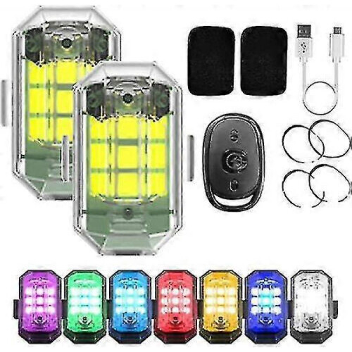 (2Pack) High Brightness Wireless Led Strobe Light, 7 Colors Rechargeable Flashing Lights