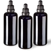 MIRON Orion 3 x 100 ml Dropper Bottle with Pipette, Violet Glass