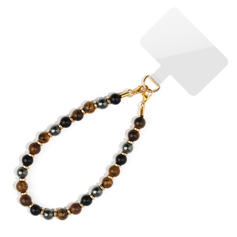 8Mm Natural Stone Beaded Phone Lanyard With Adjustable-16 7754001057619