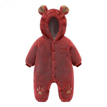 (59, B) Newborn Infant Baby Cute Bear Ear Warm Fleece Snowsuit Winter Thick Hooded Romper Long Sleeve Coats Warm Outwear Jumpsuit Bodysuits