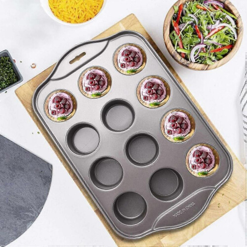 12 Cavity Mini Cheesecake Pan with 12 Pieces Removable Bottom 2