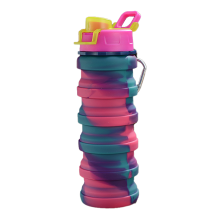 Innovative Collapsible Water Bottle, Space-Saving Foldable Design, Leak Proof For Outdoor Adventures, Reusable Water Bottle With Carabiner, Safe And R