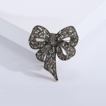 (Brown1354) Luxury Rhinestone Bow Brooches for Women Unisex Knot Pins Event Party New Vintage Gifts Backpack Decoration Clothes Accessories