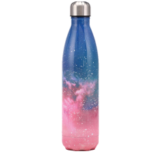 Pulverbeschichtete Edelstahl-Trinkflasche, doppelwandig, vakuumisoliert, mit Sublimationsdruck, auslaufsicher, lebensmittelecht, BPA-frei, für