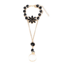 Charm Bracelet For Women, Adjustable Hand Chain With Flower Shape Design, Elegant Finger Bracelet Fashion Jewelry For Daily Wear And Special Occasions