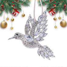 (B) Bird Ornaments For Christmas Tree Rhinestone Bird Pendant Decor Festival Window Charm For Birthday Window Mom Women Grandma-C