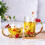 Κούπα τσαγιού Red Rose Butterfly, χωρητικότητας 320ml, γυαλί χωρίς μόλυβδο, κομψή και 3