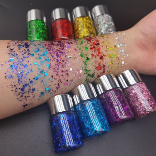 Shimmering Glitters Gel With Effect for Quick-8 colors full set