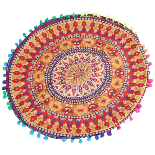 Ινδικά μαξιλάρια δαπέδου Mandala, στρογγυλά μαξιλαράκια μποέμ, θήκη 13 τεμαχίων 2