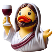 (D) Unique Resin Sculpture Creative Funny Elegant Duck Statue Crafts Jesus Artwork Desktop Ornaments Home Decoration