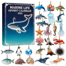 Marine Life 24 Days Christmas Advent Countdown Calendar Surprise Collectibles Party Decor