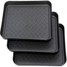 Set Of 3 Shoe Racks, Shoe Drip Tray Made Of Plastic, Small Shoe Mat, Drip Mat, Shelf, Shoe Tray, Shoe Tub, Drip Tray, 35x27x3 Cm
