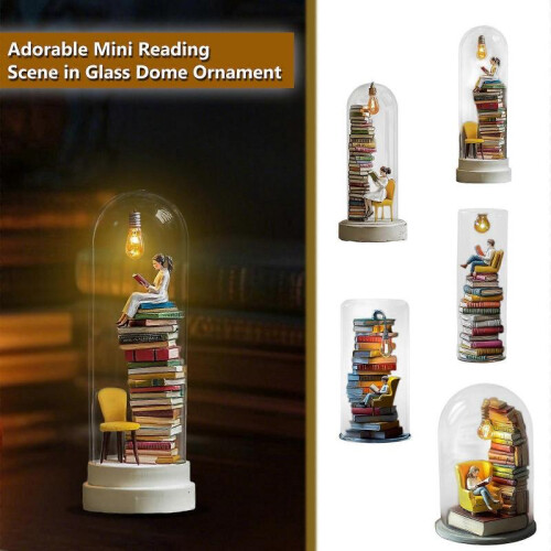 (C) 2025 Hot Reader Night Light Eye  Book Night Light Stacking Book Light Reading Corner Lighting Glass Ceiling Light-B 2