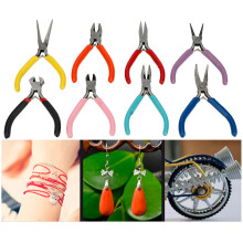 Conjunto de ferramentas para fabricação de joias: Alicate de corte de arame de precisão com ponta redonda, design com mola, aço resistente à